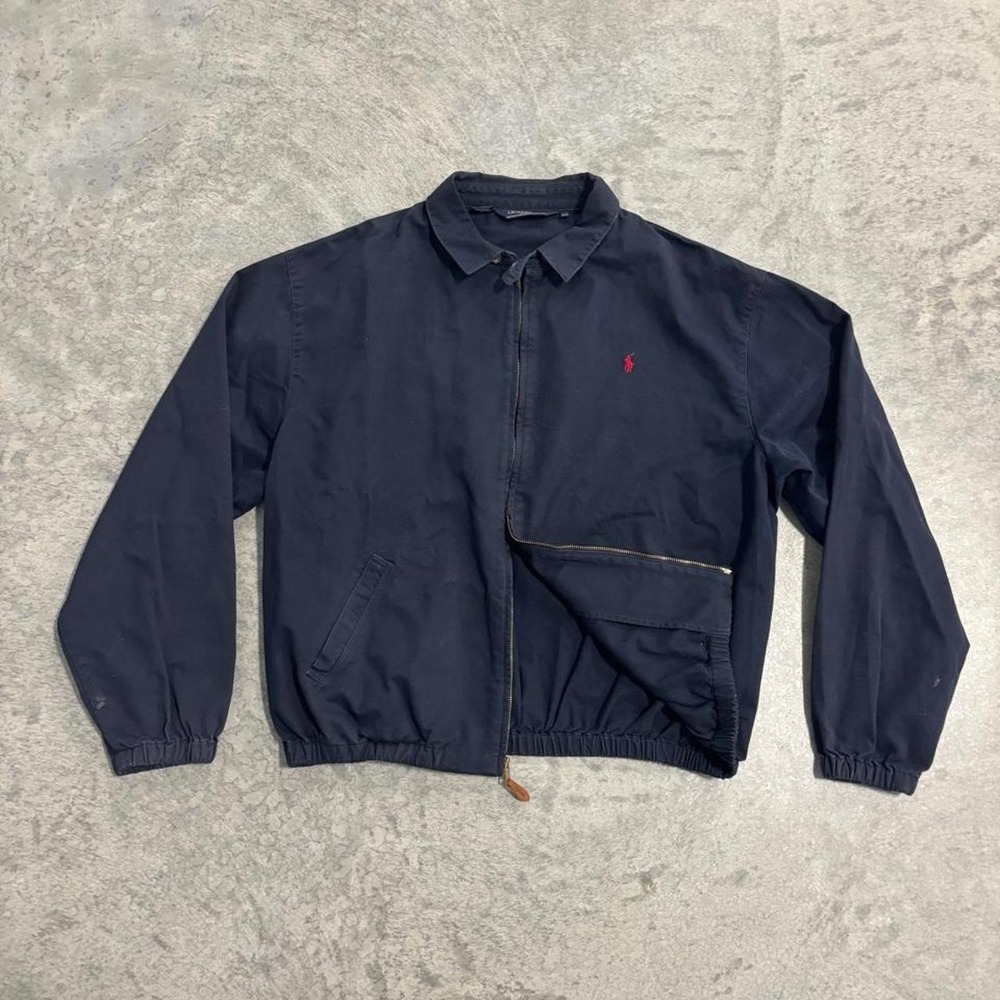 Polo Ralph Lauren Navy Blue Vintage Harrington Zip Up Jacket Size XXL